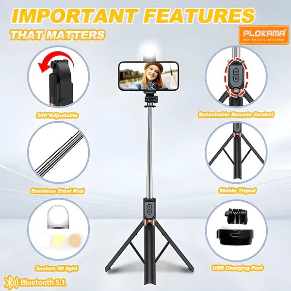 VistaStick™ 3-in-1 Bluetooth Selfie Tripod