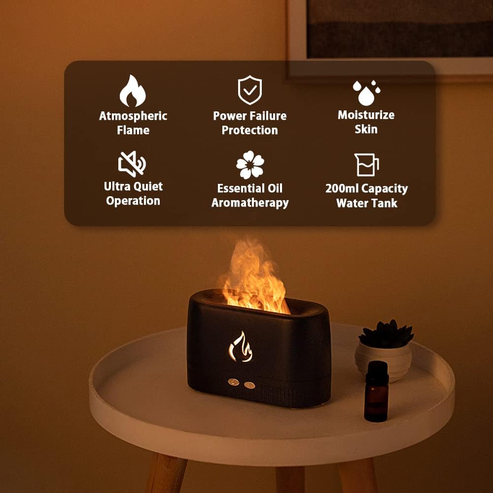 ZenFlame™ Aroma Diffuser – Flame Effect Essential Oil Humidifier