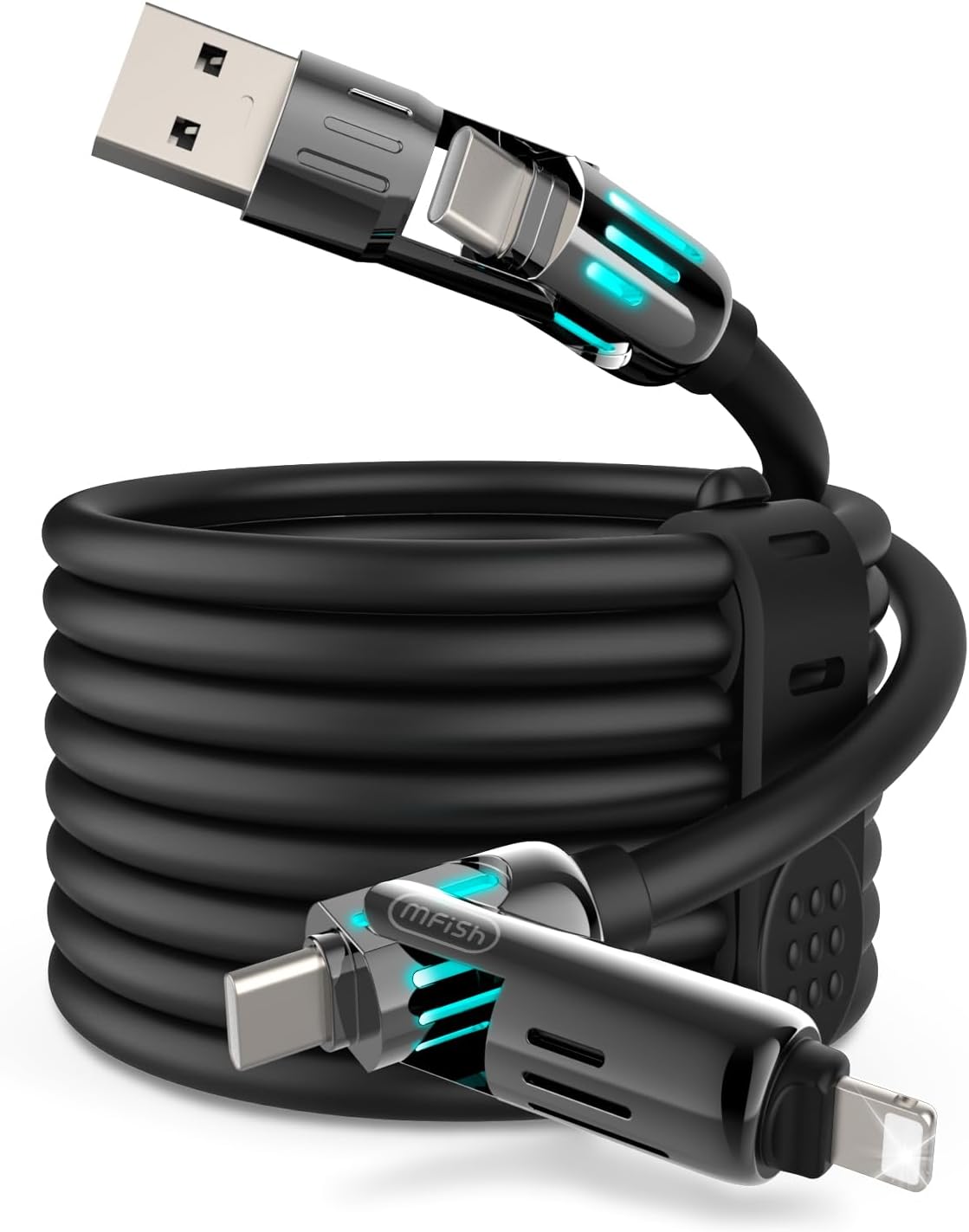 ChargeMaster™ 240W 4-in-1 USB-C Fast Charging Cable  – Universal 4-Device Compatibility