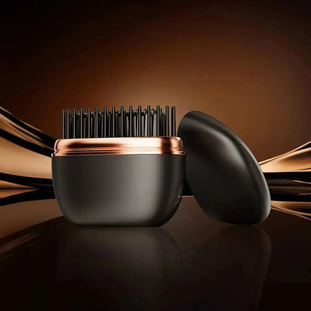 Portable Mini Electric Hair Straightener Brush – USB Rechargeable Style Tool with Adjustable Heat for All Hair Types