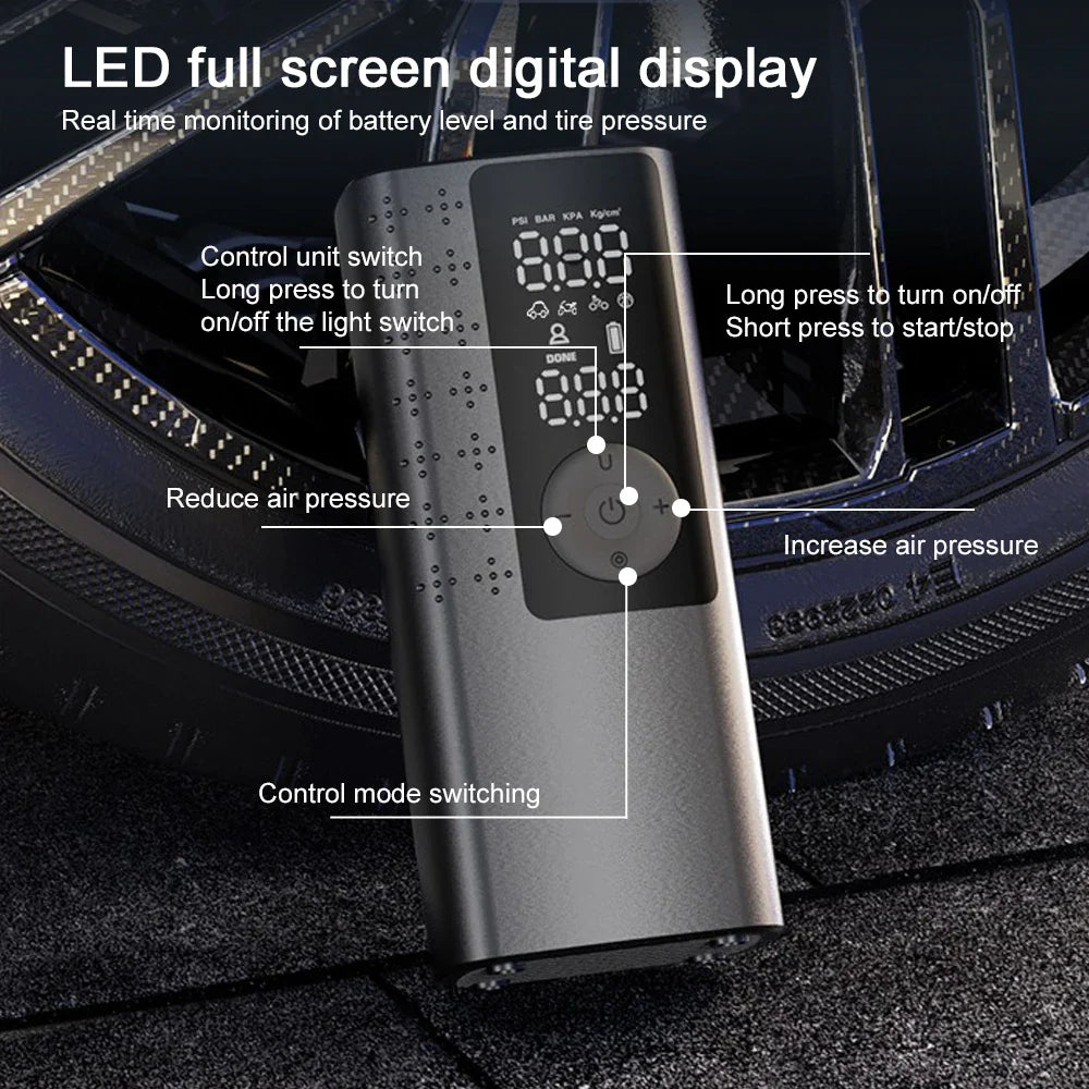 AirFlowPro™ 120W High-Pressure Air Pump – 17 L/min Air Flow, Compact & Portable Inflator