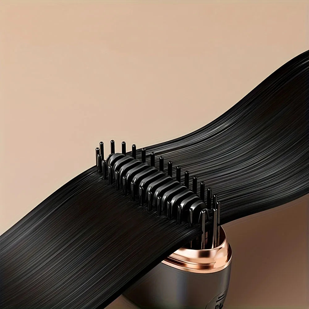 Portable Mini Electric Hair Straightener Brush – USB Rechargeable Style Tool with Adjustable Heat for All Hair Types