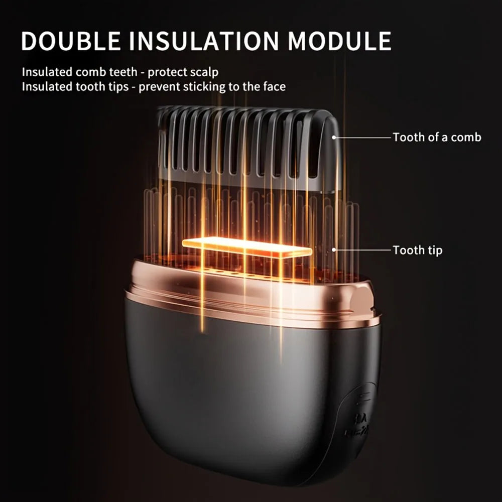 Portable Mini Electric Hair Straightener Brush – USB Rechargeable Style Tool with Adjustable Heat for All Hair Types